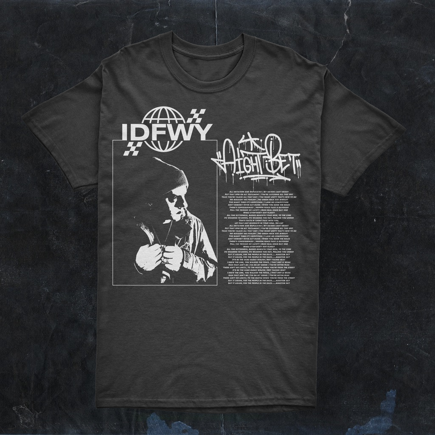 Y2K Style "IDFWY" Black T-Shirt